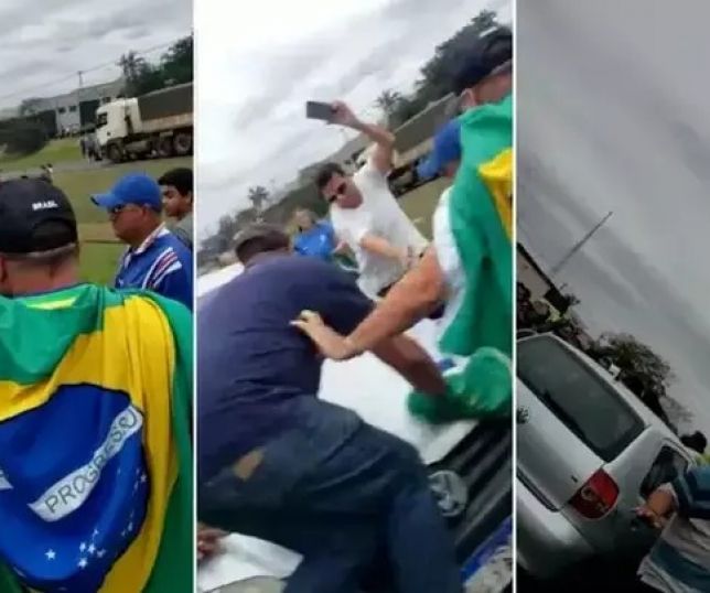 Notícias IMAGENS FORTES Carro atropela grupo durante bloqueio