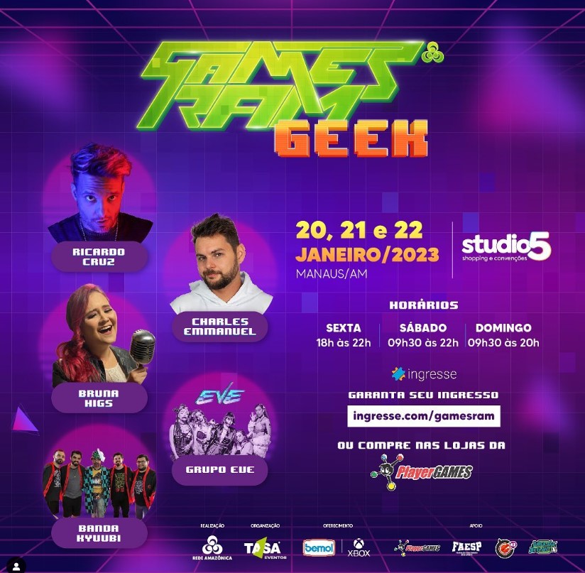 Games Ram Geek começa venda física de ingressos, em Manaus