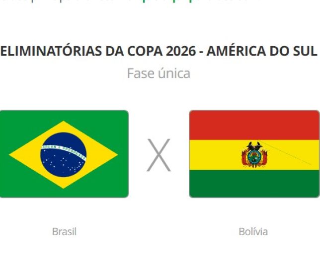 Onde vai passar o jogo da BRASIL X BOLÍVIA Hoje (08/09)? Passa na GLOBO ou  SPORTV? Veja onde assistir BRASIL X BOLÍVIA ao vivo com imagens - Portal da  Torcida