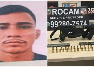 Rocam recebe denúncia e prende pistoleiro de facção criminosa com submetralhadora e munições na Zona Leste de Manaus