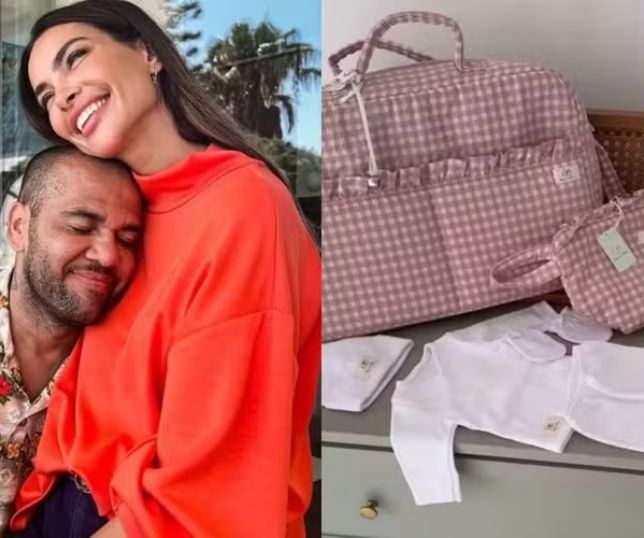 Grávida de Daniel Alves, Joana Sanz mostra enxoval do bebê e exibe barriga pela primeira vez