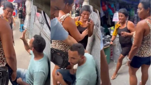 Caiu na net SÓ VÍDEOS 'Te respeitei por 10 anos': esposa flagra traição, encontra vídeos do marido com novinha e quebra o pau na feira. VEJA