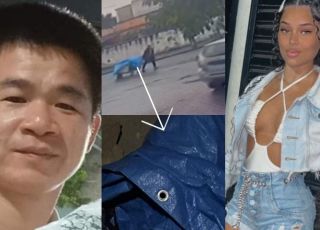 Imagem mostra o momento em que vendedor de yakisoba lava lona usada para cobrir corpo de jovem jogada aos cães. VEJA VÍDEO