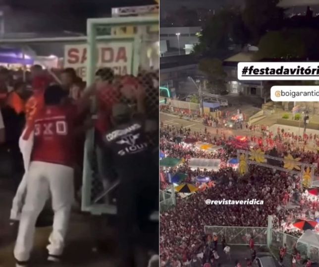 Torcedores do Garantido invadem sambódromo após fechamento de portões. VEJA VÍDEO