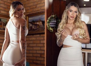 Conheça Flávia Barone, uma loira fatal com olhos azuis que hipnotizam e lábios irresistíveis. VEJA FOTOS DA BELA