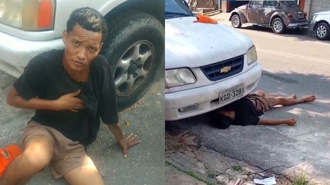 ASSALTANTE 'RATINHO' É ESPANCADO POR POPULARES APÓS ROUBAR CELULAR DE ESTUDANTE NO BAIRRO DA PRAÇA 14 DE JANEIRO, ZONA SUL DE MANAUS. VEJA VÍDEOS