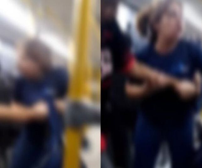 Mulher arrasta adolescente por disputa de assento em ônibus vazio e vídeo viraliza. VEJA VÍDEO