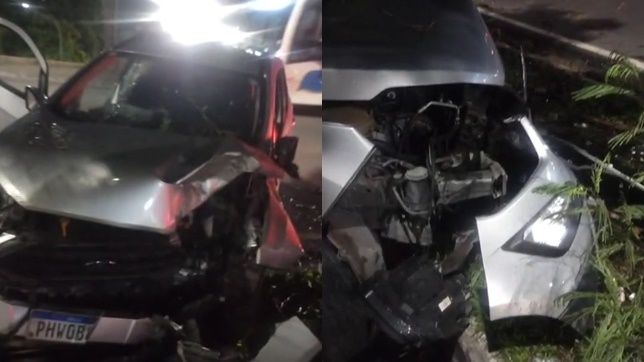 MOTORISTA COM SINTOMAS DE EMBRIAGUES COLIDE CARRO COM ÁRVORE NO CANTEIRO CENTRAL DA AVENIDA COSME FERREIRA, ZONA LESTE DE MANAUS. VEJA VÍDEOS