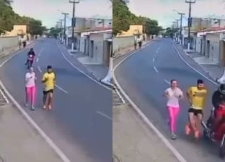 Motociclista atropela corredor e foge sem prestar socorro. VEJA VÍDEO