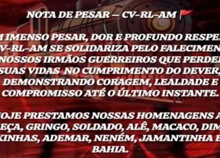 Comando vermelho divulga nota de pesar com nomes de onze traficantes amazonenses mortos na megaoperação  no Rio de Janeiro