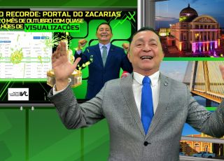 Zacarias grava vídeo agradecendo aos internautas pelos quase 68 milhões de visualizações registrados pelo 'PORTAL DO ZACARIAS' no mês de outubro: 'obrigado por vocês terem tornado o 'PORTAL DO ZACARIAS' o quarto portal mais acessado do Brasil', ressalta