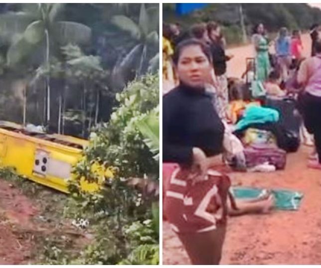 Ônibus com 40 passageiros tomba em barranco na rodovia-319, município de Humaitá, interior do Amazonas
