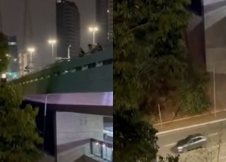 Mulher bate a cabeça em salto irregular de Bungee Jump em viaduto de São Paulo. VEJA VÍDEO