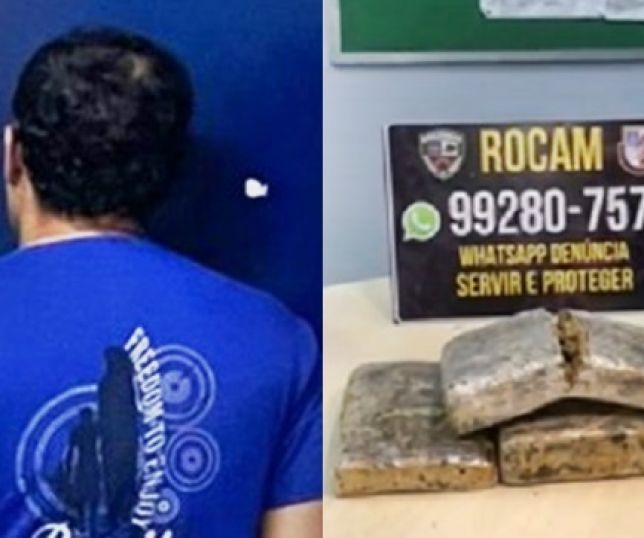 Homem que já tem passagem por tráfico de drogas é preso com cinco quilos de maconha no bairro da Compensa, Zona Oeste de Manaus. VEJA VÍDEO