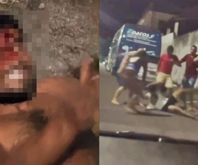 Homem que riscava pinturas e quebrava vidros de carros é espancado brutalmente no bairro Nova Esperança, Zona Centro-Oeste de Manaus. VEJA VÍDEO