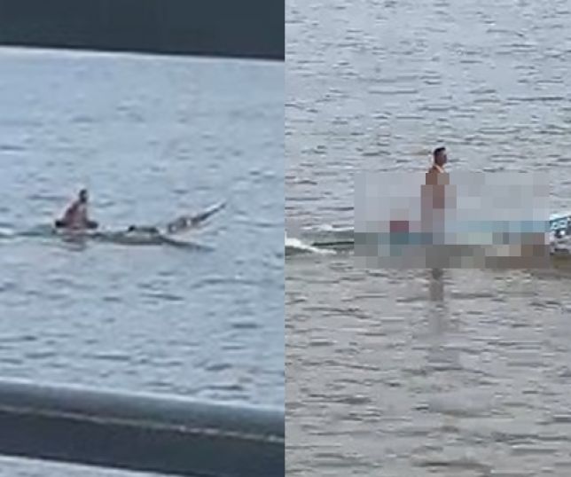 PROIBIDO PARA MENORES! Homem nu é filmado se masturbando em canoa e choca passageiros no rio. VEJA AS IMAGENS