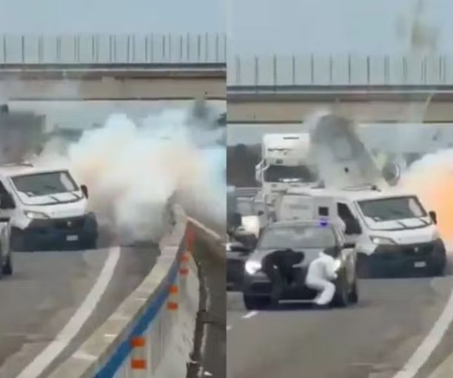 Assaltantes explodem carro-forte e trocam tiros com a polícia na Itália. VEJA VÍDEO