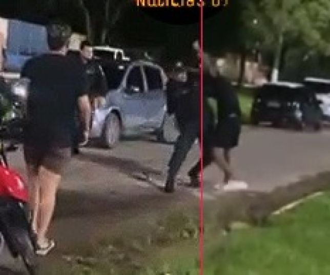 Carnaval em Outeiro termina em confusão: policial troca agressões com folião e colegas efetuam disparos para conter tumulto. VEJA VÍDEO