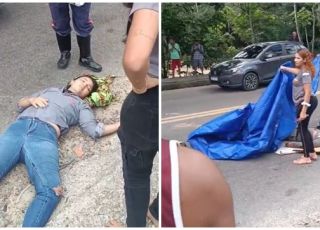 Motociclista e passageira ficam gravemente feridos em acidente na estrada do Tarumã, Zona Oeste de Manaus. VEJA VÍDEO