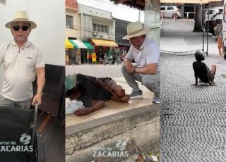 Homem que se arrasta pelas ruas de Manaus recusa ajuda do jornalista Antônio Zacarias e foge de câmera após oferta de cadeira de rodas e roupas limpas. VEJA VÍDEO