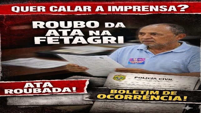 QUER CALAR A IMPRENSA? 'PORTAL DO ZACARIAS' REBATE NOTA DE WALDEMIR SANTANA E MANTÉM DENÚNCIA SOBRE ROUBO DA ATA NA FETAGRI