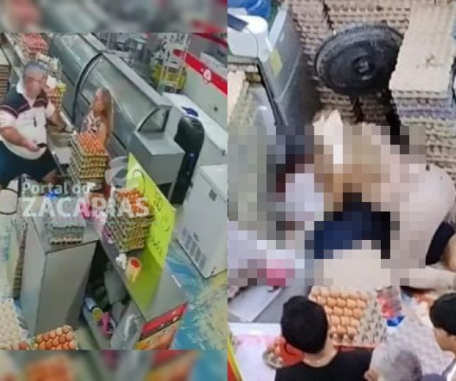 IMAGENS FORTES! Comerciante é executado a tiros dentro de mercado e crime é registrado por câmeras de segurança do local. VEJA