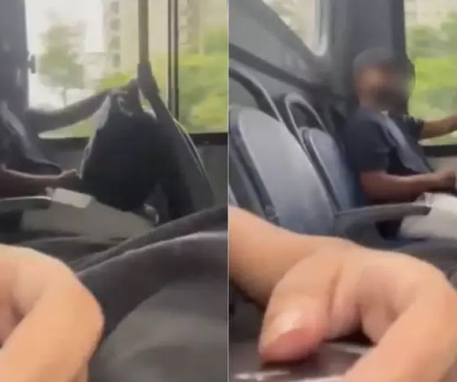 Jovem denuncia assédio dentro de ônibus e grava homem se masturbando ao seu lado. VEJA VÍDEO