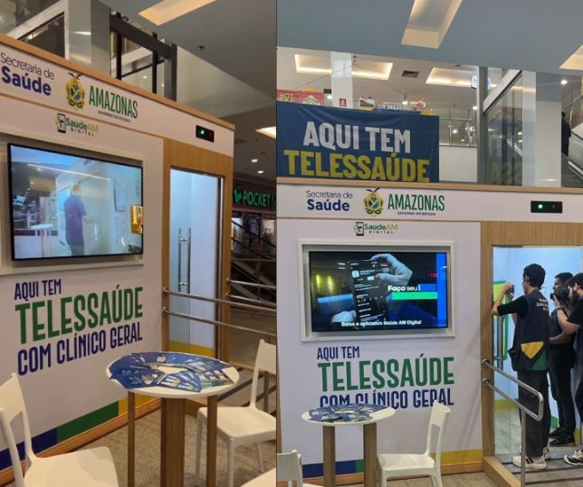Cabine de telessaúde é inaugurada em shopping de Manaus e facilita acesso a consultas médicas