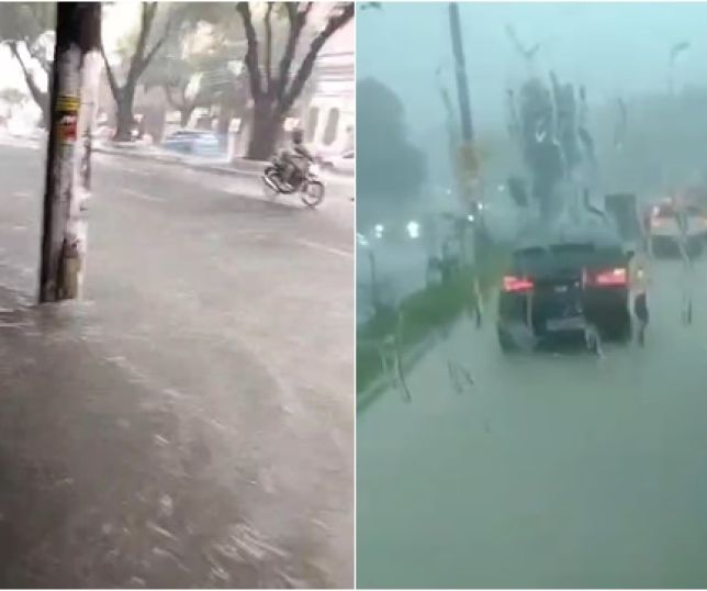 Chuva torrencial provoca inundação em avenidas, ruas e becos e deixa o trânsito caótico mais uma vez em Manaus. VEJA VÍDEOS