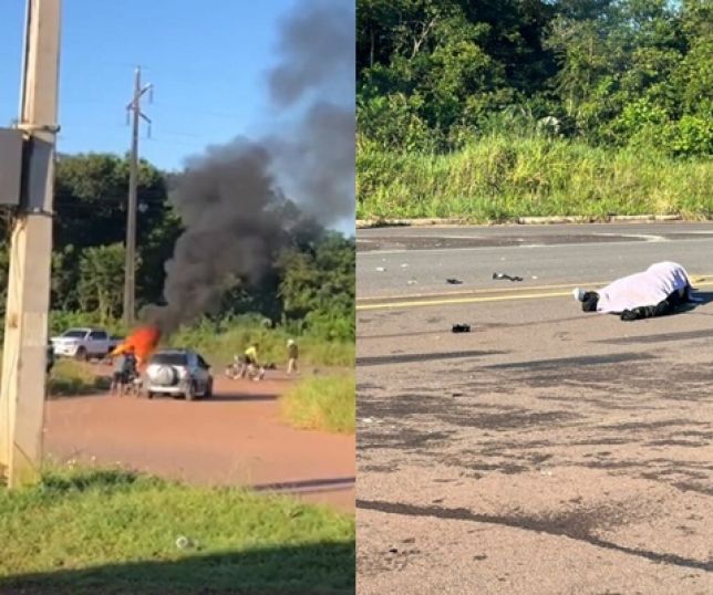 Motocicleta explode após colisão e deixa um morto na AM-070, que liga Manaus a Manacapuru. VEJA VÍDEO