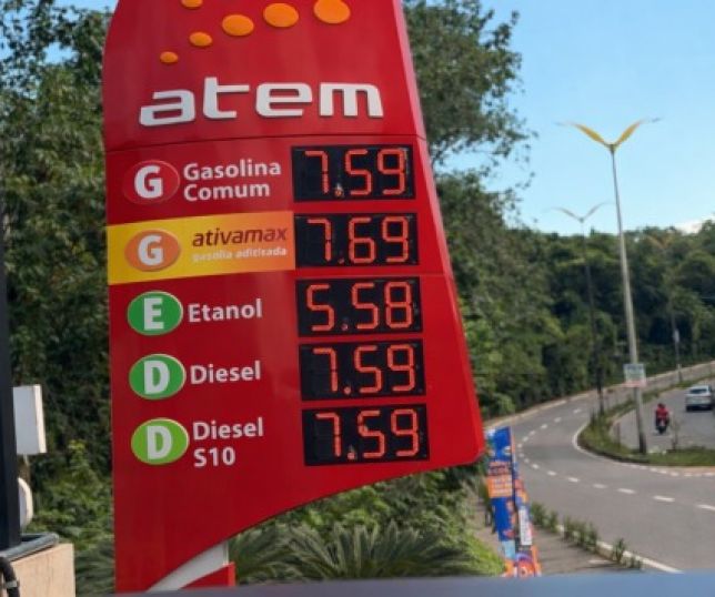 Gasolina dispara e chega a R$ 7,59 em Manaus após novo reajuste em menos de um mês