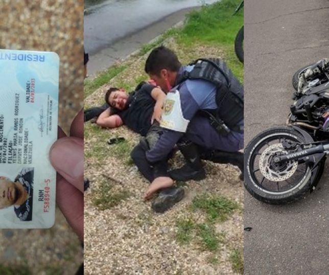 Motociclista venezuelano despenca de viaduto ao tentar fugir de blitz no bairro Japiim, Zona Sul de Manaus. VEJA VÍDEOS