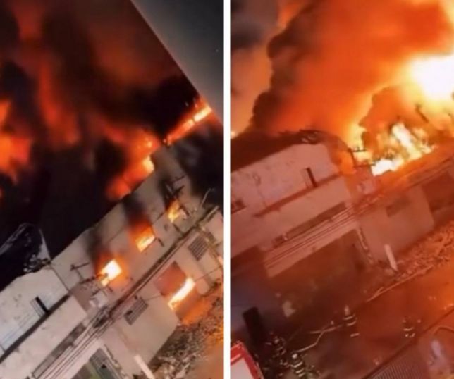 Incêndio de grandes proporções atinge fábrica no Brás e mobiliza dezenas de bombeiros em São Paulo. VEJA VÍDEO