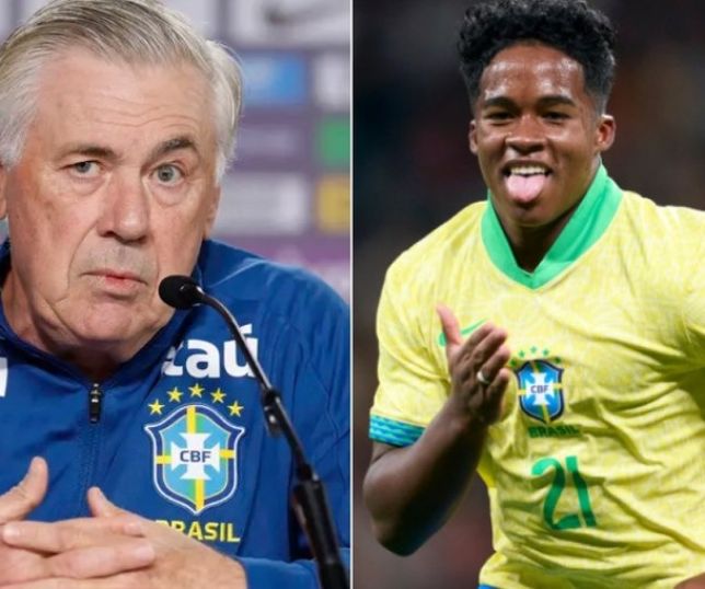 Ancelotti evita falar de Neymar e destaca Endrick como promessa da Seleção