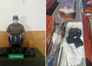 Polícia chilena prende três homens após encontrar maconha escondida dentro de caixões de caminhão