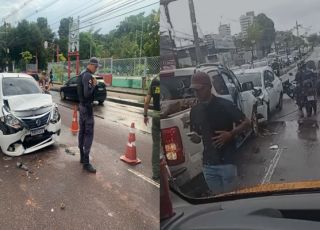 Motorista que provocou acidente na avenida Djalma Batista estaria fugindo de outra colisão em Manaus. VEJA  VÍDEO