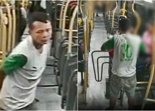 Câmera de segurança filma bandido pulando a catraca e assaltando ônibus da linha 560 na Zona Leste de Manaus. VEJA VÍDEO