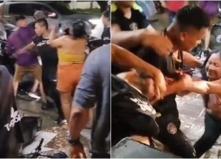 Madrugada vira ringue em Tabatinga e pancadaria generalizada toma conta em frente a boate. VEJA VÍDEO