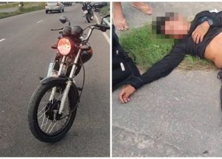 Homem supostamente embriagado cai com motocicleta e sofre graves ferimentos na Avenida Torquato Tapajós, Zona Centro-Sul de Manaus. VEJA VÍDEO