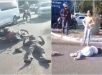 Motociclista e passageira ficam gravemente feridos após acidente envolvendo quatro veículos na Bola da Suframa, Zona Sul de Manaus. VEJA VÍDEOS