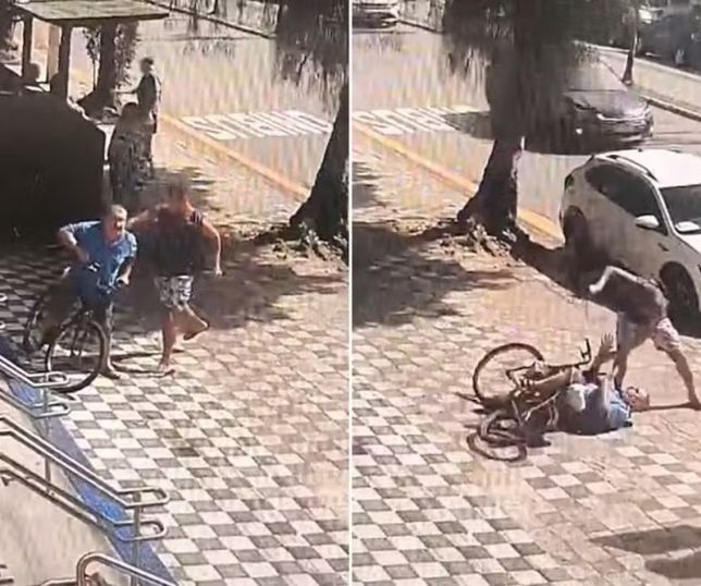 Idoso é esfaqueado pelo cunhado na frente de banco e morre em São Paulo. VEJA VÍDEO