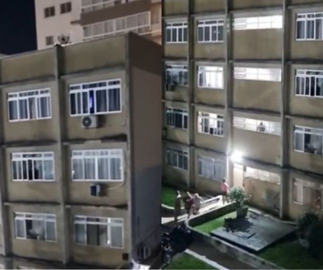 Prédio afunda e provoca pânico em moradores de Santa Catarina. VEJA VÍDEO