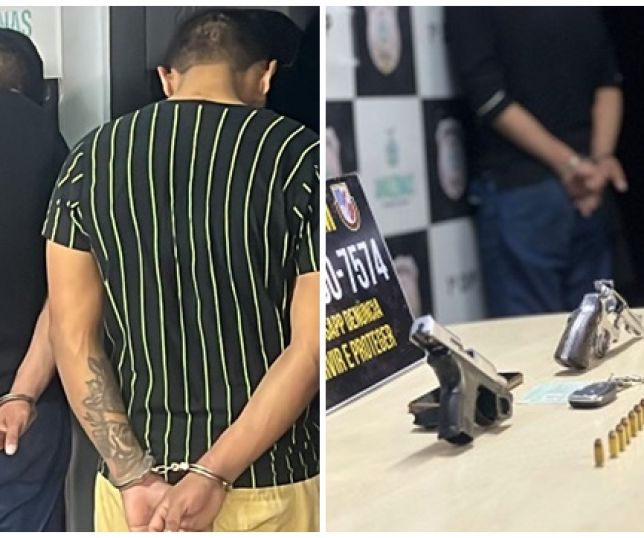Rocam prende dois assaltantes com armas de fogo e munições após assalto em auto peças no bairro Cachoeirinha, Zona Sul de Manaus. VEJA VÍDEO E REPORTAGEM DO 'PORTAL DO ZACARIAS' AO VIVO