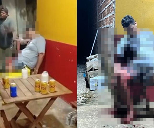 IMAGENS FORTES! Criminosos chegam de motocicleta e executam homem a tiros em frente a bar no Pará. VEJA VÍDEOS