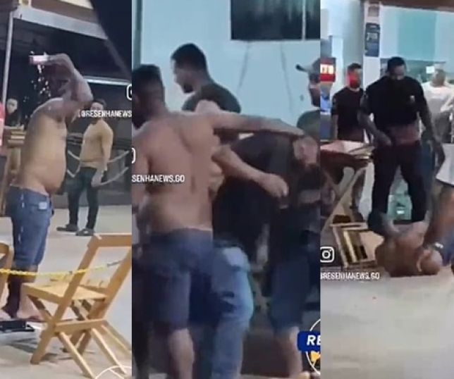 CONFUSÃO EM CONVENIÊNCIA: homem embriagado provoca briga, agride cliente e acaba espancado. VEJA VÍDEO