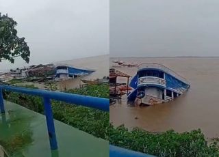 Barco 'Coronel Tavares' afunda no porto de Manacapuru após forte temporal e causa pânico entre moradores. VEJA VÍDEOS