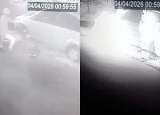 Criminosos incendeiam carro de policial militar durante a madrugada em Manaus. VEJA VÍDEO