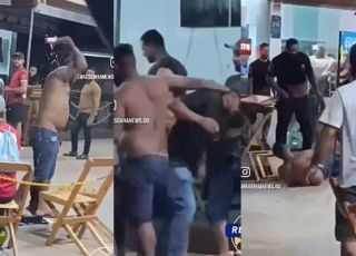 CONFUSÃO EM CONVENIÊNCIA: homem embriagado provoca briga, agride cliente e acaba espancado. VEJA VÍDEO