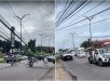 Poste tomba após ser atingido por carro em alta velocidade na avenida Max Teixeira, bairro Cidade Nova, Zona Norte de Manaus. VEJA VÍDEO