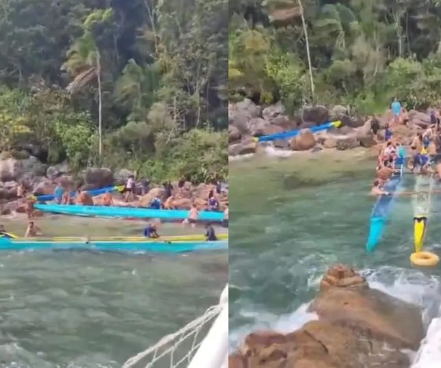 Nove pessoas são resgatadas após lancha apresentar pane mecânica no litoral de São Paulo. VEJA VÍDEO